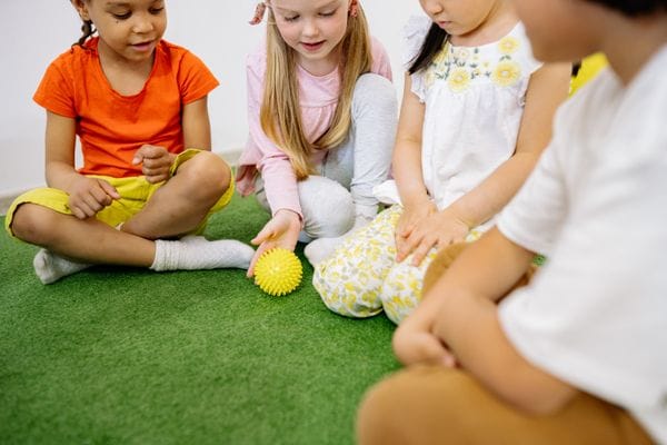 Children writing and learning
